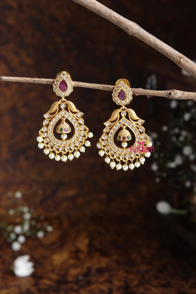 Ethnic Stone Drop Earring - E434