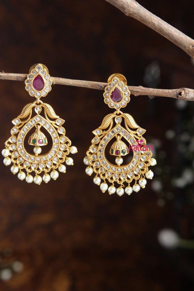 Ethnic Stone Drop Earring - E434