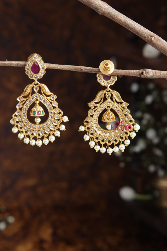 Ethnic Stone Drop Earring - E434
