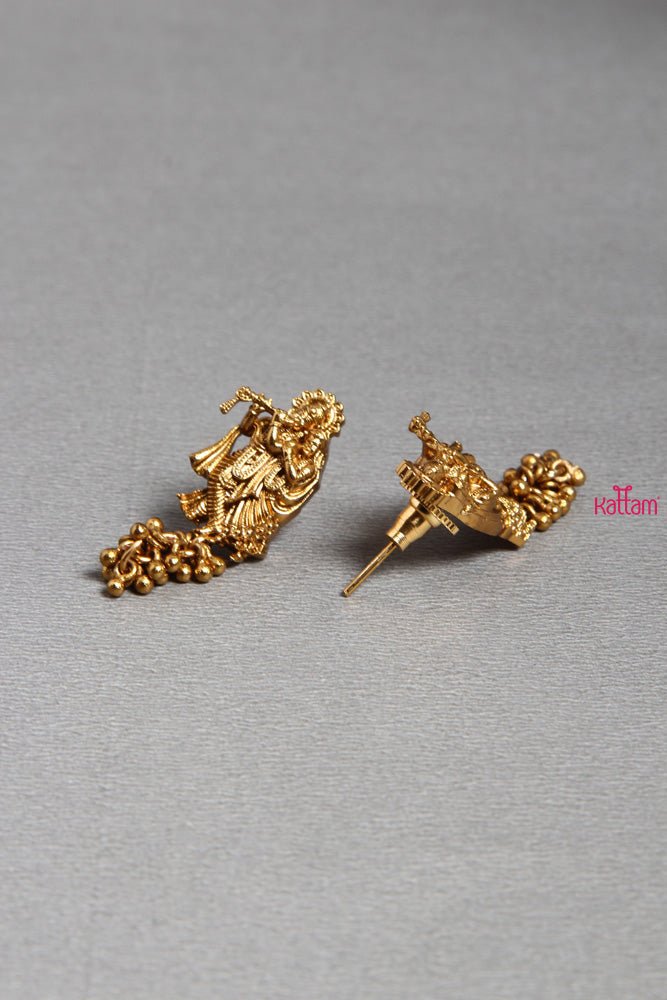 Gold Krishna Earring - E222