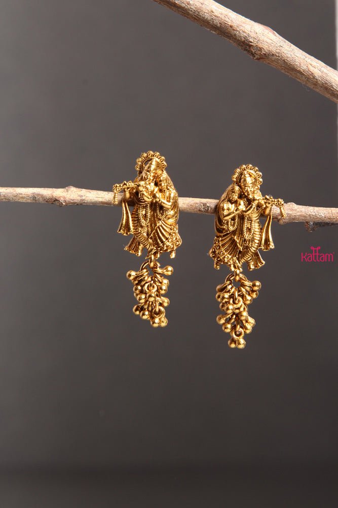 Gold Krishna Earring - E222