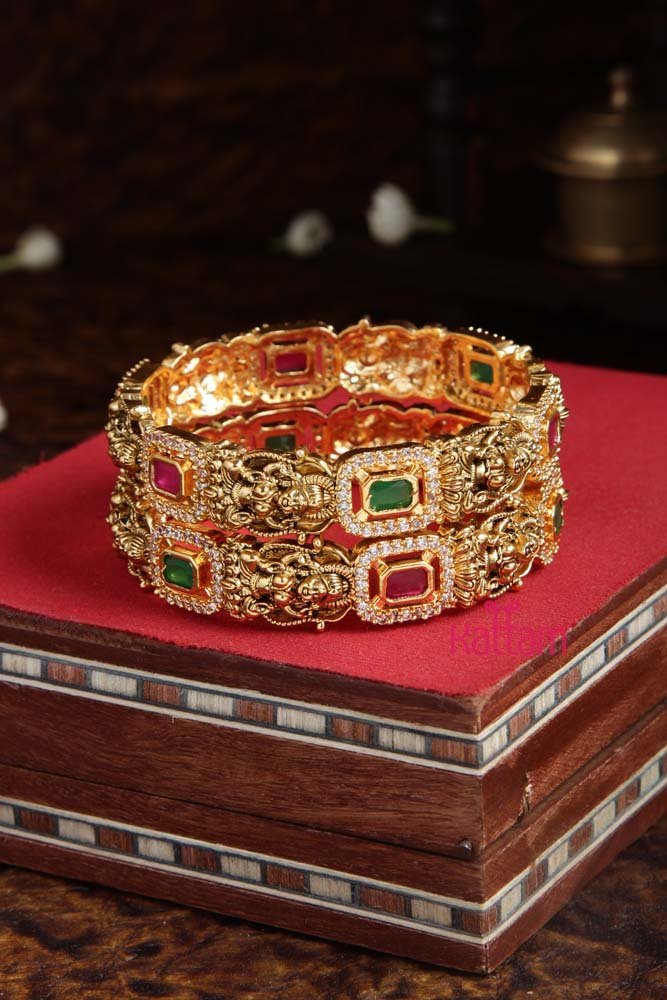 Lakshmi Rectangle Stone Bangle - B435 - V4