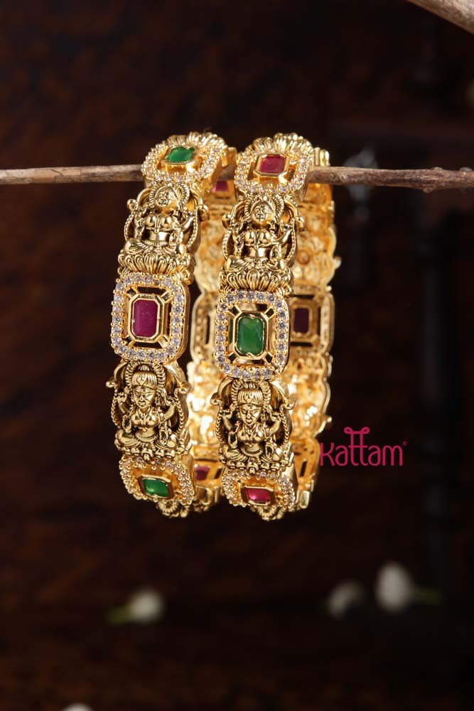 Lakshmi Rectangle Stone Bangle - B435 - V4