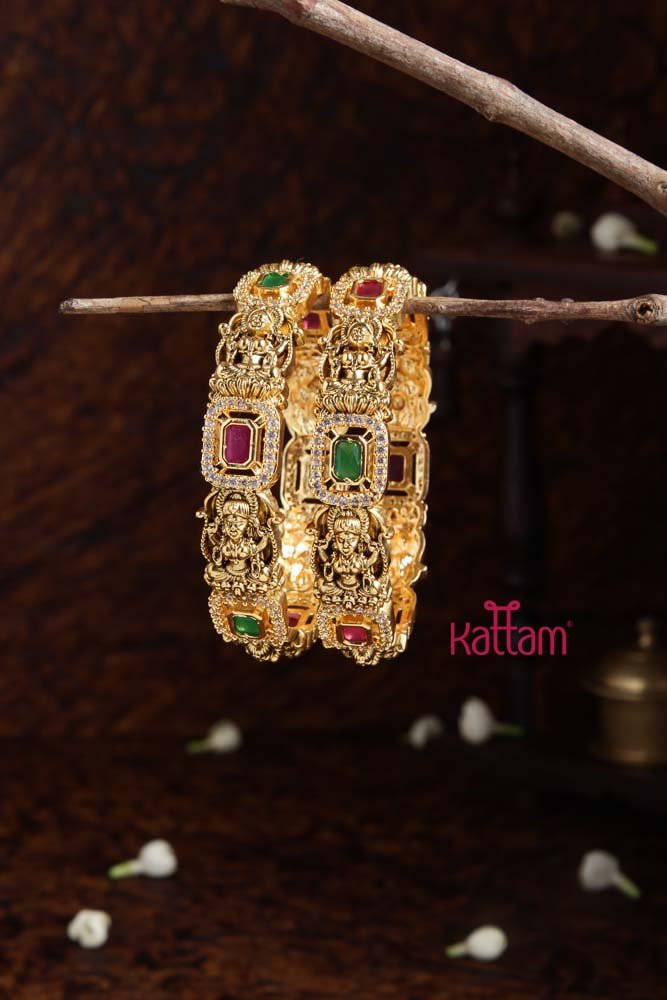 Lakshmi Rectangle Stone Bangle - B435 - V4