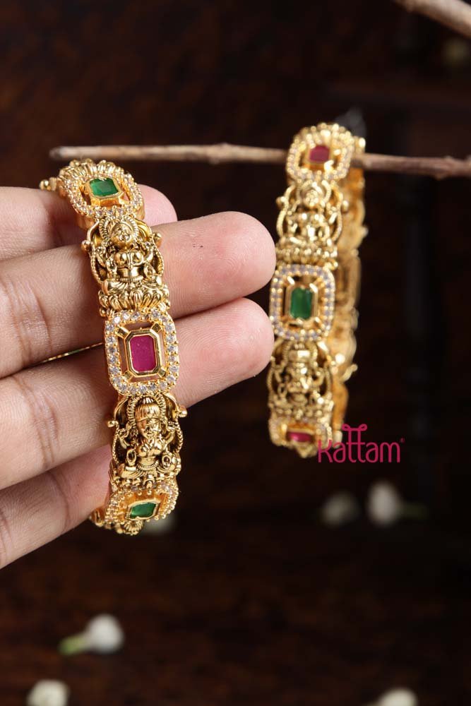 Lakshmi Rectangle Stone Bangle - B435 - V4