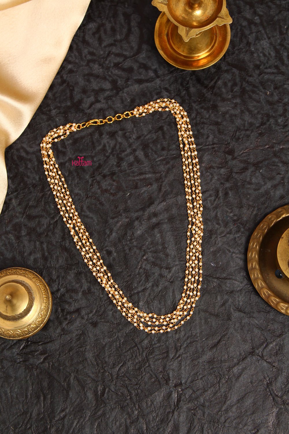 Pearl Mala - 16 Inch 5 Line (No Earrings) - N796