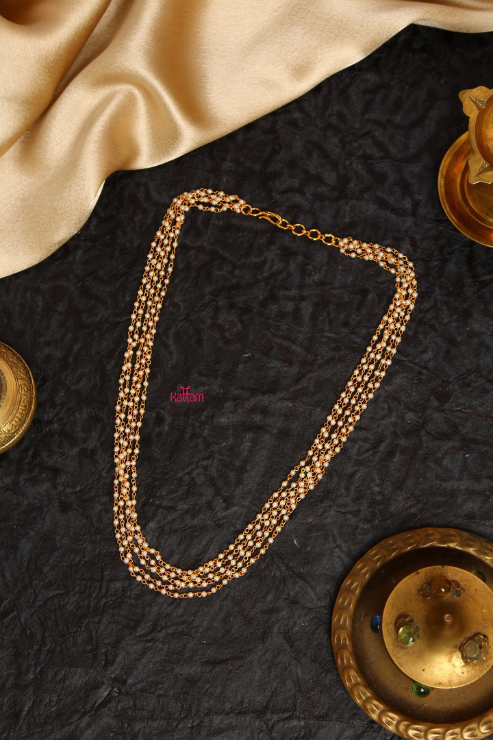 Pearl Mala - 16 Inch 5 Line (No Earrings) - N796