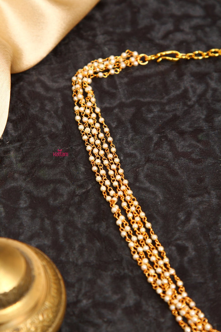 Pearl Mala - 16 Inch 5 Line (No Earrings) - N796