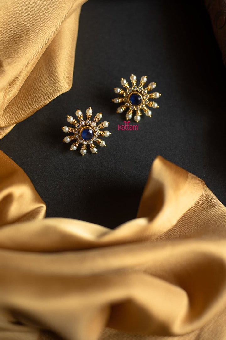 Round Shape Pearl Stone Interchangable Stones Stud - N482