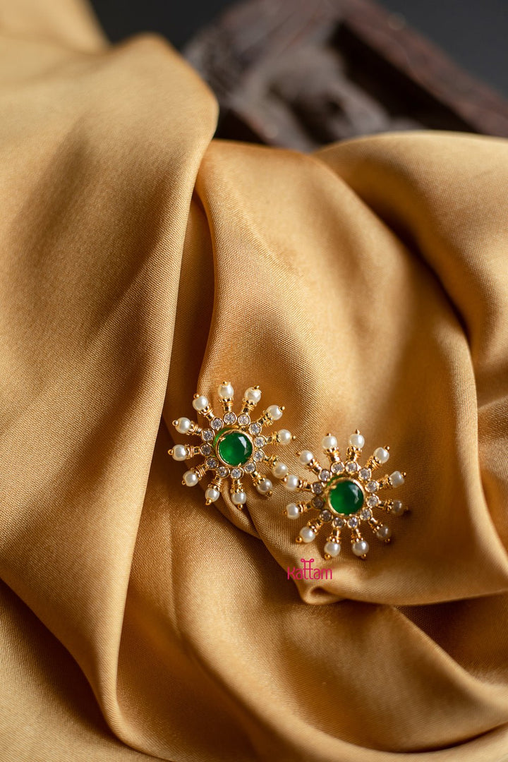 Round Shape Pearl Stone Interchangable Stones Stud - N482