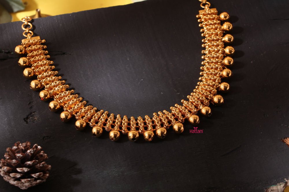 Varnam - Gold Look alike Ball Chain Necklace - N682