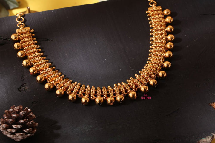Varnam - Gold Look alike Ball Chain Necklace - N682
