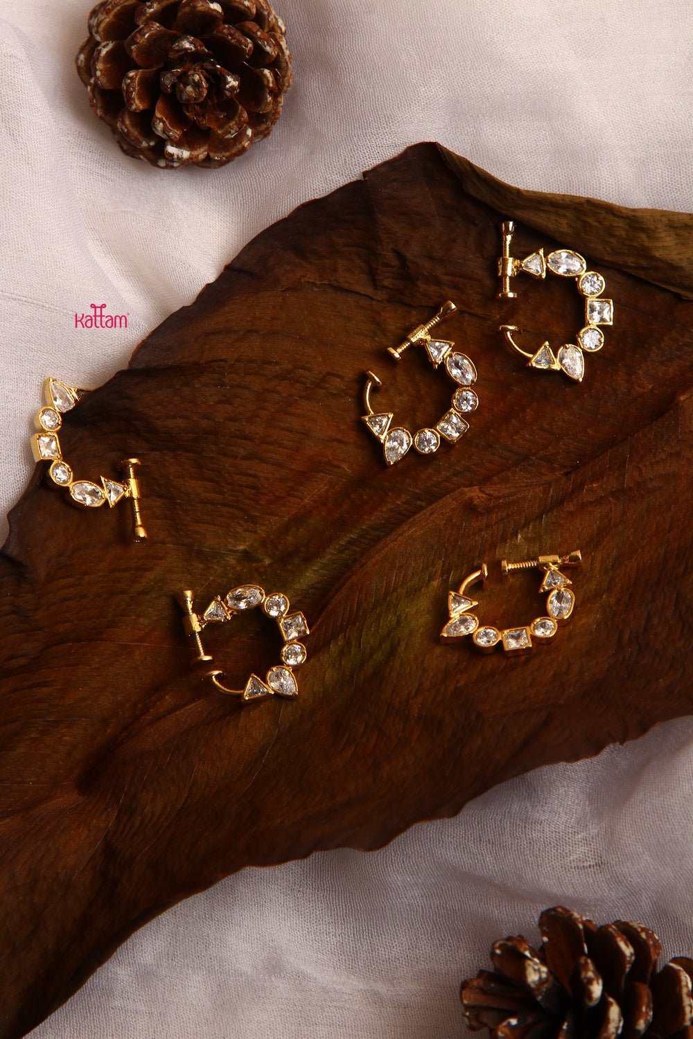 White Stone Nose Pin - NP001